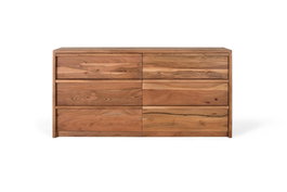 GINER Y COLOMER Aparador de seis cajones en madera de acacia natural